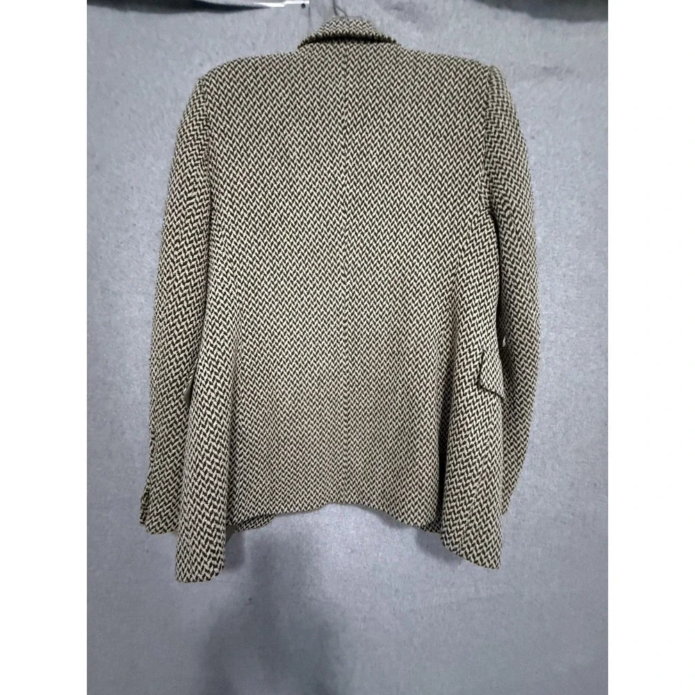 Vtg Escada Margaretha‎ Ley Blazer Womens 38 Brown Herringbone Wool Tweed 80s